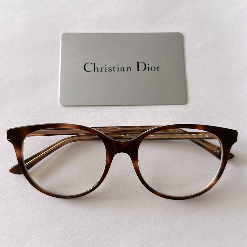 Dior Montaigne 16 Eyeglasses in Havana Crystal